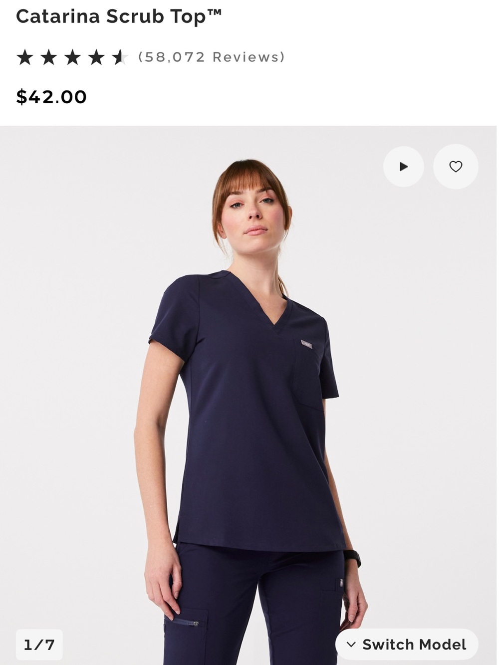 Figs Catarina Scrub top